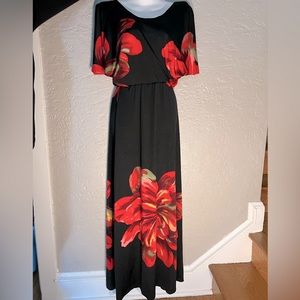 Jeffrey Parish floral, open-back maxi dress, size XS